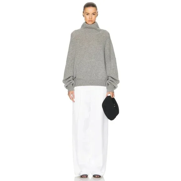 KHAITE Morris Cashmere Sweater in Granite Grey - Picture 6 of 6